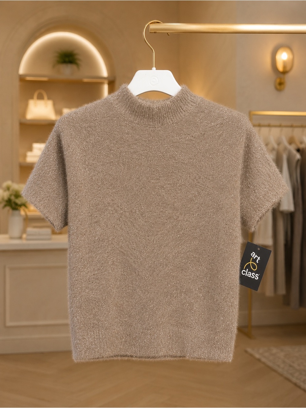 Art Class Sparkle Knit Sweater – Sleepy Rose – Size Medium (7/8)